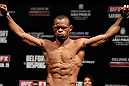 SAO PAULO, BRAZIL - JANUARY 18:  Francisco Trinaldo weighs in during the UFC on FX official weigh-in event on January 18, 2013 at Ibirapuera Gymnasium in Sao Paulo, Brazil. (Photo by Josh Hedges/Zuffa LLC/Zuffa LLC via Getty Images)