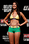 SAO PAULO, BRAZIL - JANUARY 18:  UFC Octagon Girl Camila Rodrigues de Oliveira stands on stage during the UFC on FX official weigh-in event on January 18, 2013 at Ibirapuera Gymnasium in Sao Paulo, Brazil. (Photo by Josh Hedges/Zuffa LLC/Zuffa LLC via Getty Images)