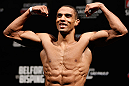 SAO PAULO, BRAZIL - JANUARY 18:  Edson Barboza weighs in during the UFC on FX official weigh-in event on January 18, 2013 at Ibirapuera Gymnasium in Sao Paulo, Brazil. (Photo by Josh Hedges/Zuffa LLC/Zuffa LLC via Getty Images)