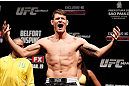SAO PAULO, BRAZIL - JANUARY 18:  Michael Bisping weighs in during the UFC on FX official weigh-in event on January 18, 2013 at Ibirapuera Gymnasium in Sao Paulo, Brazil. (Photo by Josh Hedges/Zuffa LLC/Zuffa LLC via Getty Images)