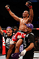SAO PAULO, BRAZIL - JANUARY 19:   Francisco Trinaldo reacts after defeating C.J. Keith in their lightweight fight at the UFC on FX event on January 19, 2013 at Ibirapuera Gymnasium in Sao Paulo, Brazil. (Photo by Josh Hedges/Zuffa LLC/Zuffa LLC via Getty Images)