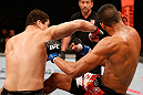 SAO PAULO, BRAZIL - JANUARY 19:  (L-R) Wagner Prado punches Ildemar Alcantara in their light heavyweight fight at the UFC on FX event on January 19, 2013 at Ibirapuera Gymnasium in Sao Paulo, Brazil. (Photo by Josh Hedges/Zuffa LLC/Zuffa LLC via Getty Images)