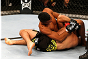 SAO PAULO, BRAZIL - JANUARY 19:  (L-R) Yuri Alcantara attempts a shoulder lock submission against Pedro Nobre in their bantamweight fight at the UFC on FX event on January 19, 2013 at Ibirapuera Gymnasium in Sao Paulo, Brazil. (Photo by Josh Hedges/Zuffa LLC/Zuffa LLC via Getty Images)
