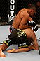 SAO PAULO, BRAZIL - JANUARY 19:  (L-R) Yuri Alcantara attempts a shoulder lock submission against Pedro Nobre in their bantamweight fight at the UFC on FX event on January 19, 2013 at Ibirapuera Gymnasium in Sao Paulo, Brazil. (Photo by Josh Hedges/Zuffa LLC/Zuffa LLC via Getty Images)