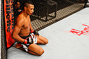SAO PAULO, BRAZIL - JANUARY 19:  Yuri Alcantara waits in a neutral corner after an illegal strike against Pedro Nobre in their bantamweight fight at the UFC on FX event on January 19, 2013 at Ibirapuera Gymnasium in Sao Paulo, Brazil. (Photo by Josh Hedges/Zuffa LLC/Zuffa LLC via Getty Images)