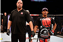 SAO PAULO, BRAZIL - JANUARY 19:  Yuri Alcantara reacts after his bout against Pedro Nobre was declared a no-contest after an illegal strike at the UFC on FX event on January 19, 2013 at Ibirapuera Gymnasium in Sao Paulo, Brazil. (Photo by Josh Hedges/Zuffa LLC/Zuffa LLC via Getty Images)