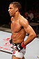SAO PAULO, BRAZIL - JANUARY 19:  Edson Barboza reacts after knocking out Lucas Martins in their lightweight fight at the UFC on FX event on January 19, 2013 at Ibirapuera Gymnasium in Sao Paulo, Brazil. (Photo by Josh Hedges/Zuffa LLC/Zuffa LLC via Getty Images)