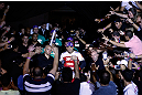 SAO PAULO, BRAZIL - JANUARY 19:  Vitor Belfort enters the arena before his middleweight fight against Michael Bisping at the UFC on FX event on January 19, 2013 at Ibirapuera Gymnasium in Sao Paulo, Brazil. (Photo by Josh Hedges/Zuffa LLC/Zuffa LLC via Getty Images)