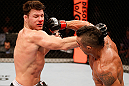 SAO PAULO, BRAZIL - JANUARY 19:  (R-L) Vitor Belfort punches Michael Bisping in their middleweight fight at the UFC on FX event on January 19, 2013 at Ibirapuera Gymnasium in Sao Paulo, Brazil. (Photo by Josh Hedges/Zuffa LLC/Zuffa LLC via Getty Images)