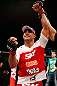 SAO PAULO, BRAZIL - JANUARY 19:  Vitor Belfort reacts after knocking out Michael Bisping in their middleweight fight at the UFC on FX event on January 19, 2013 at Ibirapuera Gymnasium in Sao Paulo, Brazil. (Photo by Josh Hedges/Zuffa LLC/Zuffa LLC via Getty Images)