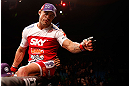 SAO PAULO, BRAZIL - JANUARY 19:  Vitor Belfort reacts after knocking out Michael Bisping in their middleweight fight at the UFC on FX event on January 19, 2013 at Ibirapuera Gymnasium in Sao Paulo, Brazil. (Photo by Josh Hedges/Zuffa LLC/Zuffa LLC via Getty Images)