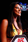 SAO PAULO, BRAZIL - JANUARY 19:  UFC Octagon Girl Camila Rodrigues de Oliveira looks on during the UFC on FX event on January 19, 2013 at Ibirapuera Gymnasium in Sao Paulo, Brazil. (Photo by Josh Hedges/Zuffa LLC/Zuffa LLC via Getty Images)
