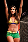 SAO PAULO, BRAZIL - JANUARY 19:  UFC Octagon Girl Camila Rodrigues de Oliveira introduces a round during the UFC on FX event on January 19, 2013 at Ibirapuera Gymnasium in Sao Paulo, Brazil. (Photo by Josh Hedges/Zuffa LLC/Zuffa LLC via Getty Images)