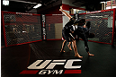 CHICAGO, IL - JANUARY 23:  Ricardo Lamas (L) conducts an open workout session for media on January 23, 2013 at UFC Gym in Chicago, Illinois. (Photo by Josh Hedges/Zuffa LLC/Zuffa LLC via Getty Images)