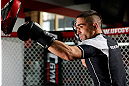 CHICAGO, IL - JANUARY 23:  Ricardo Lamas conducts an open workout session for media on January 23, 2013 at UFC Gym in Chicago, Illinois. (Photo by Josh Hedges/Zuffa LLC/Zuffa LLC via Getty Images)