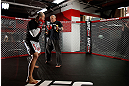 CHICAGO, IL - JANUARY 23:  Glover Teixeira (L) conducts an open workout session for media on January 23, 2013 at UFC Gym in Chicago, Illinois. (Photo by Josh Hedges/Zuffa LLC/Zuffa LLC via Getty Images)