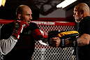 CHICAGO, IL - JANUARY 23:  Glover Teixeira (L) conducts an open workout session for media on January 23, 2013 at UFC Gym in Chicago, Illinois. (Photo by Josh Hedges/Zuffa LLC/Zuffa LLC via Getty Images)