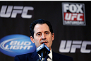 CHICAGO, IL - JANUARY 24:  UFC Chief Operating Officer Lawrence Epstein interacts with media during the UFC on FOX press conference on January 24, 2013 at the United Center in Chicago, Illinois. (Photo by Josh Hedges/Zuffa LLC/Zuffa LLC via Getty Images)