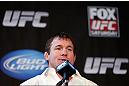 CHICAGO, IL - JANUARY 24:  UFC Hall of Famer Matt Hughes announces his retirement from fighting during the UFC on FOX press conference on January 24, 2013 at the United Center in Chicago, Illinois. (Photo by Josh Hedges/Zuffa LLC/Zuffa LLC via Getty Images)