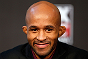 CHICAGO, IL - JANUARY 24:  UFC flyweight champion Demetrious "Mighty Mouse" Johnson interacts with media during the UFC on FOX press conference on January 24, 2013 at the United Center in Chicago, Illinois. (Photo by Josh Hedges/Zuffa LLC/Zuffa LLC via Getty Images)