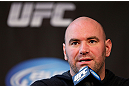 CHICAGO, IL - JANUARY 24:  UFC President Dana White interacts with media during the UFC on FOX press conference on January 24, 2013 at the United Center in Chicago, Illinois. (Photo by Josh Hedges/Zuffa LLC/Zuffa LLC via Getty Images)