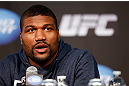CHICAGO, IL - JANUARY 24:  Quinton "Rampage" Jackson interacts with media during the UFC on FOX press conference on January 24, 2013 at the United Center in Chicago, Illinois. (Photo by Josh Hedges/Zuffa LLC/Zuffa LLC via Getty Images)