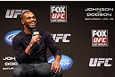 CHICAGO, IL - JANUARY 25:  UFC light heavyweight champion Jon Jones interacts with fans during a Q&A session before the UFC on FOX weigh-in on January 25, 2013 at the Chicago Theatre in Chicago, Illinois. (Photo by Josh Hedges/Zuffa LLC/Zuffa LLC via Getty Images)