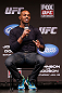 CHICAGO, IL - JANUARY 25:  UFC light heavyweight champion Jon Jones interacts with fans during a Q&A session before the UFC on FOX weigh-in on January 25, 2013 at the Chicago Theatre in Chicago, Illinois. (Photo by Josh Hedges/Zuffa LLC/Zuffa LLC via Getty Images)