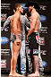 CHICAGO, IL - JANUARY 25:  (L-R) Opponents Anthony Pettis and Donald "Cowboy" Cerrone face off during the UFC on FOX weigh-in on January 25, 2013 at the Chicago Theatre in Chicago, Illinois. (Photo by Josh Hedges/Zuffa LLC/Zuffa LLC via Getty Images)