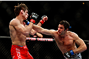 CHICAGO, IL - JANUARY 26:  David Mitchell (L) punches Simeon Thoresen (R) during their Welterweight Bout part of Facebook Prelims at United Center on January 26, 2013 in Chicago, Illinois.  (Photo by Josh Hedges/Zuffa LLC/Zuffa LLC Via Getty Images)