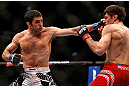 CHICAGO, IL - JANUARY 26:  David Mitchell (L) punches Simeon Thoresen (R) during their Welterweight Bout part of Facebook Prelims at United Center on January 26, 2013 in Chicago, Illinois.  (Photo by Josh Hedges/Zuffa LLC/Zuffa LLC Via Getty Images)