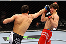 CHICAGO, IL - JANUARY 26:  David Mitchell (L) punches Simeon Thoresen (R) during their Welterweight Bout part of Facebook Prelims at United Center on January 26, 2013 in Chicago, Illinois.  (Photo by Al Bello/Zuffa LLC/Zuffa LLC Via Getty Images)