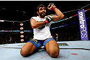 CHICAGO, IL - JANUARY 26:  Rafael Natal celebrates after defeating Sean Spencer during their Middleweight Bout part of UFC on FOX at United Center on January 26, 2013 in Chicago, Illinois.  (Photo by Al Bello/Zuffa LLC/Zuffa LLC Via Getty Images)
