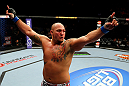 CHICAGO, IL - JANUARY 26:  Shawn Jordan celebrates defeating Mike Russow during their Heavyweight Bout part of UFC on FOX at United Center on January 26, 2013 in Chicago, Illinois.  (Photo by Al Bello/Zuffa LLC/Zuffa LLC Via Getty Images)