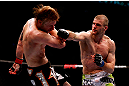 CHICAGO, IL - JANUARY 26:  Pascal Krauss (R) fights Mike Stumpf (L) during their Welterweight Bout part of UFC on FOX at United Center on January 26, 2013 in Chicago, Illinois.  (Photo by Josh Hedges/Zuffa LLC/Zuffa LLC Via Getty Images)