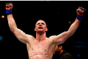 CHICAGO, IL - JANUARY 26:  Pascal Krauss celebrates after defeating Mike Stumpf during their Welterweight Bout part of UFC on FOX at United Center on January 26, 2013 in Chicago, Illinois.  (Photo by Josh Hedges/Zuffa LLC/Zuffa LLC Via Getty Images)