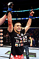 CHICAGO, IL - JANUARY 26:  Ricardo Lamas celebrates after defeating Erik Koch during their Featherweight Bout part of UFC on FOX at United Center on January 26, 2013 in Chicago, Illinois.  (Photo by Al Bello/Zuffa LLC/Zuffa LLC Via Getty Images)