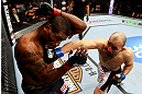 CHICAGO, IL - JANUARY 26:  Glover Teixeira (R) punches Rampage Jackson (L) during their Light Heavyweight Bout part of UFC on FOX at United Center on January 26, 2013 in Chicago, Illinois.  (Photo by Al Bello/Zuffa LLC/Zuffa LLC Via Getty Images)