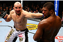 CHICAGO, IL - JANUARY 26:  Glover Teixeira (L) punches Rampage Jackson (R) during their Light Heavyweight Bout part of UFC on FOX at United Center on January 26, 2013 in Chicago, Illinois.  (Photo by Al Bello/Zuffa LLC/Zuffa LLC Via Getty Images)