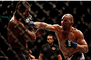 CHICAGO, IL - JANUARY 26:  Glover Teixeira (R) punches Rampage Jackson (L) during their Light Heavyweight Bout part of UFC on FOX at United Center on January 26, 2013 in Chicago, Illinois.  (Photo by Josh Hedges/Zuffa LLC/Zuffa LLC Via Getty Images)