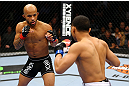 CHICAGO, IL - JANUARY 26:  John Dodson (R) fights Demetrious Johnson (L) during thier Flyweight Championship Bout part of UFC on FOX at United Center on January 26, 2013 in Chicago, Illinois.  (Photo by Al Bello/Zuffa LLC/Zuffa LLC Via Getty Images)