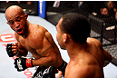 CHICAGO, IL - JANUARY 26:  Demetrious Johnson (L) fights John Dodson (R) during thier Flyweight Championship Bout part of UFC on FOX at United Center on January 26, 2013 in Chicago, Illinois.  (Photo by Al Bello/Zuffa LLC/Zuffa LLC Via Getty Images)