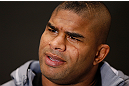 LAS VEGAS, NV - JANUARY 31:  Alistair Overeem interacts with media during the UFC 156 Ultimate Media Day on January 31, 2013 at the Mandalay Bay in Las Vegas, Nevada.  (Photo by Josh Hedges/Zuffa LLC/Zuffa LLC via Getty Images)