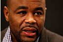 LAS VEGAS, NV - JANUARY 31:  Rashad Evans interacts with media during the UFC 156 Ultimate Media Day on January 31, 2013 at the Mandalay Bay in Las Vegas, Nevada.  (Photo by Josh Hedges/Zuffa LLC/Zuffa LLC via Getty Images)