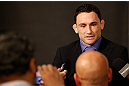 LAS VEGAS, NV - JANUARY 31:  Frankie Edgar interacts with media during the UFC 156 Ultimate Media Day on January 31, 2013 at the Mandalay Bay in Las Vegas, Nevada.  (Photo by Josh Hedges/Zuffa LLC/Zuffa LLC via Getty Images)