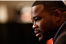 LAS VEGAS, NV - JANUARY 31:  Rashad Evans interacts with media during the UFC 156 Ultimate Media Day on January 31, 2013 at the Mandalay Bay in Las Vegas, Nevada.  (Photo by Josh Hedges/Zuffa LLC/Zuffa LLC via Getty Images)