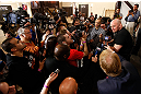 LAS VEGAS, NV - JANUARY 31:  UFC president Dana White interacts with media during the UFC 156 Ultimate Media Day on January 31, 2013 at the Mandalay Bay in Las Vegas, Nevada.  (Photo by Josh Hedges/Zuffa LLC/Zuffa LLC via Getty Images)