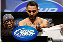 LAS VEGAS, NV - FEBRUARY 01:  Francisco Rivera weighs in during the UFC 156 weigh-in on February 1, 2013 at Mandalay Bay Events Center in Las Vegas, Nevada.  (Photo by Josh Hedges/Zuffa LLC/Zuffa LLC via Getty Images)