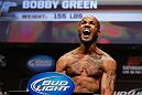 LAS VEGAS, NV - FEBRUARY 01:  Bobby Green weighs in during the UFC 156 weigh-in on February 1, 2013 at Mandalay Bay Events Center in Las Vegas, Nevada.  (Photo by Josh Hedges/Zuffa LLC/Zuffa LLC via Getty Images)