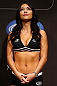 LAS VEGAS, NV - FEBRUARY 01:  UFC Octagon Girl Arianny Celeste stands on stage during the UFC 156 weigh-in on February 1, 2013 at Mandalay Bay Events Center in Las Vegas, Nevada.  (Photo by Josh Hedges/Zuffa LLC/Zuffa LLC via Getty Images)